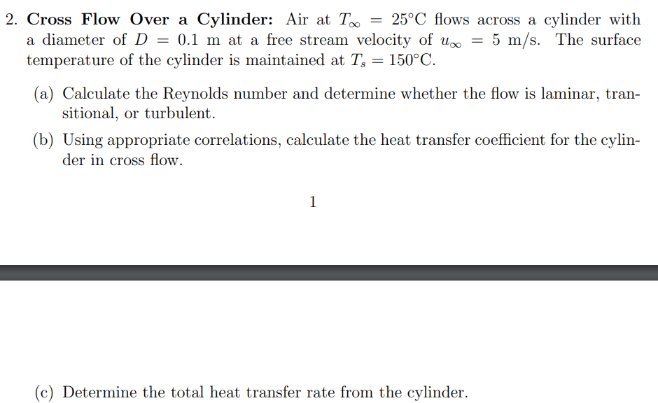 Cross Flow Over a Cylinder: Air at T _ ( \ infty