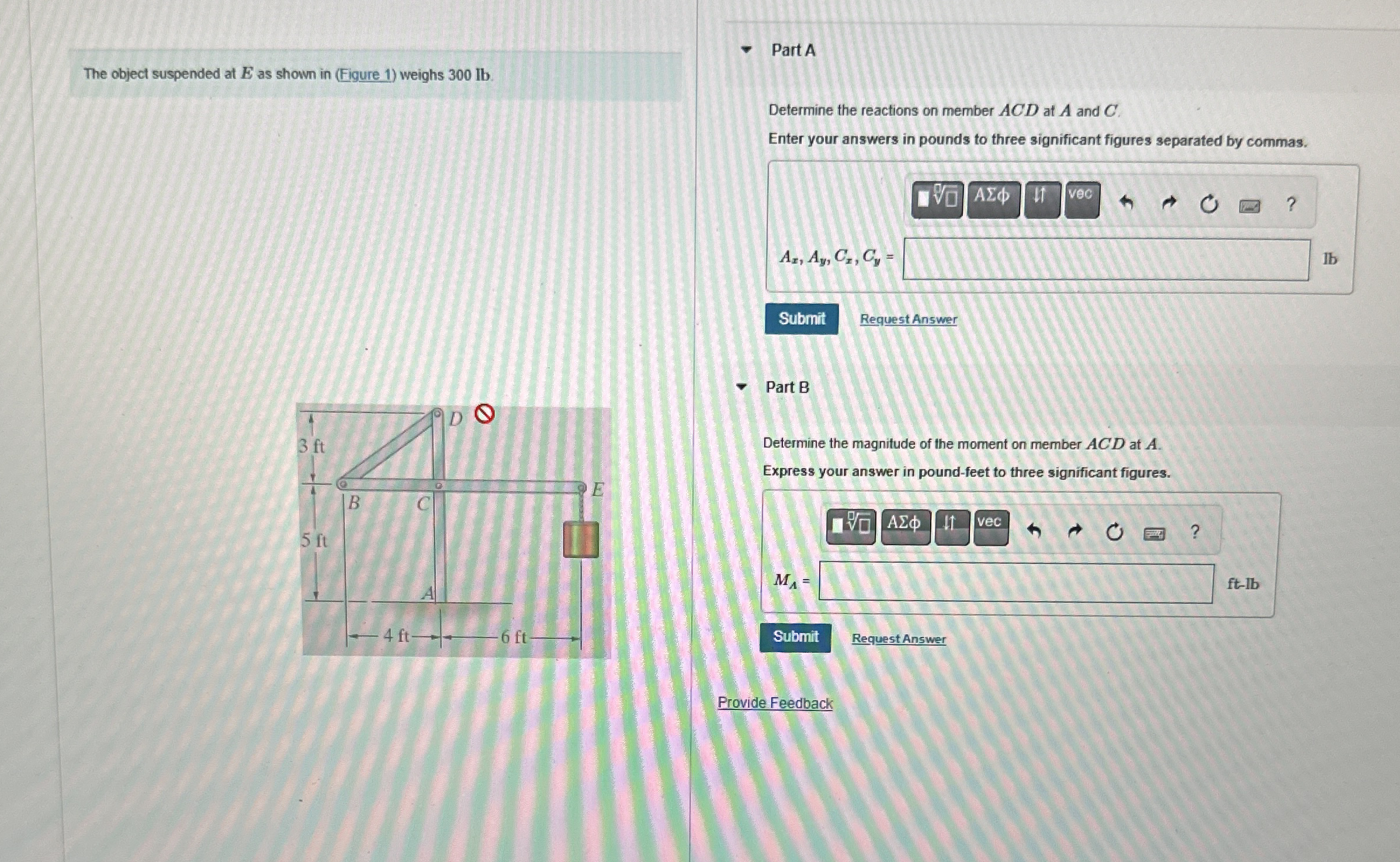 The object suspended at E as shown in ( Figure 1
