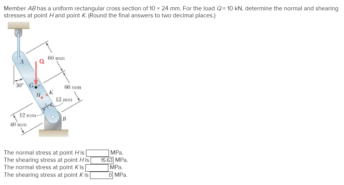 Member \ ( A B \ ) has a uniform rectangular