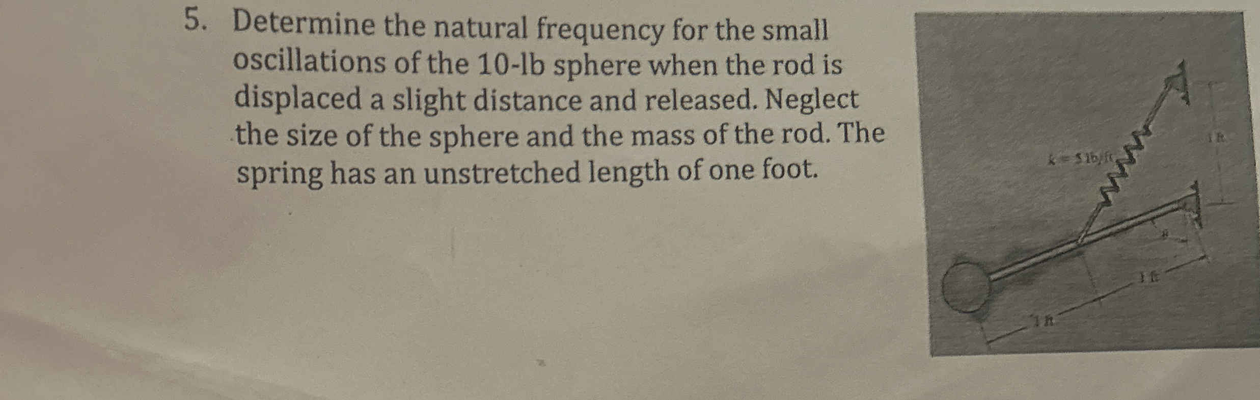 Determine the natural frequency for the small