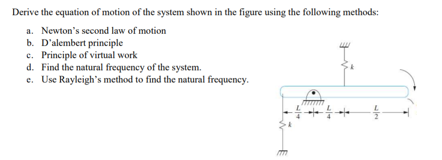 Derive the equation of motion of the system shown