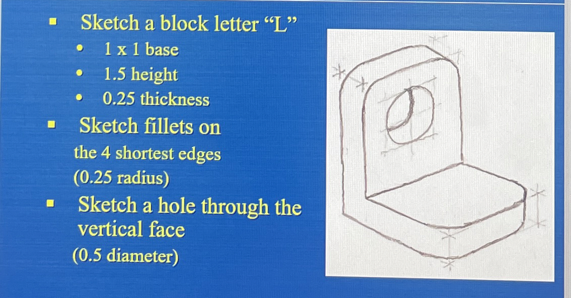 Sketch a block letter " L " 1 1 base 1 . 5 height