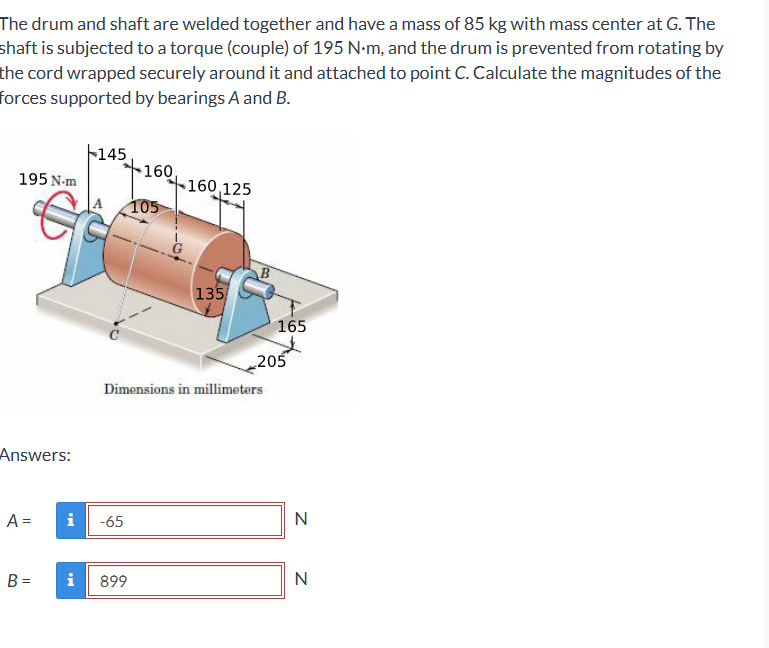 The drum and shaft are welded together and have a
