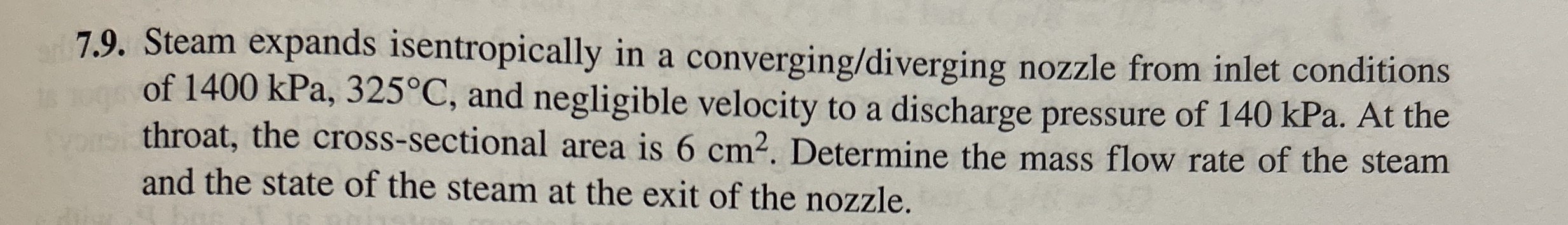 7 . 9 . Steam expands isentropically in a