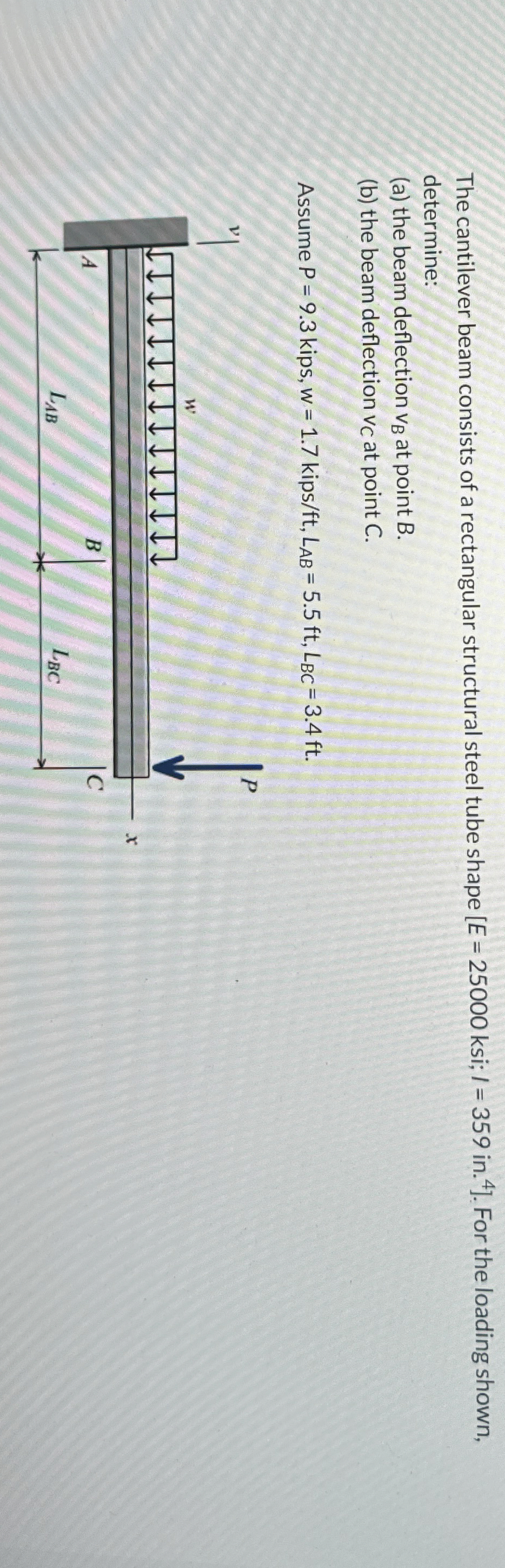 The cantilever beam consists of a rectangular