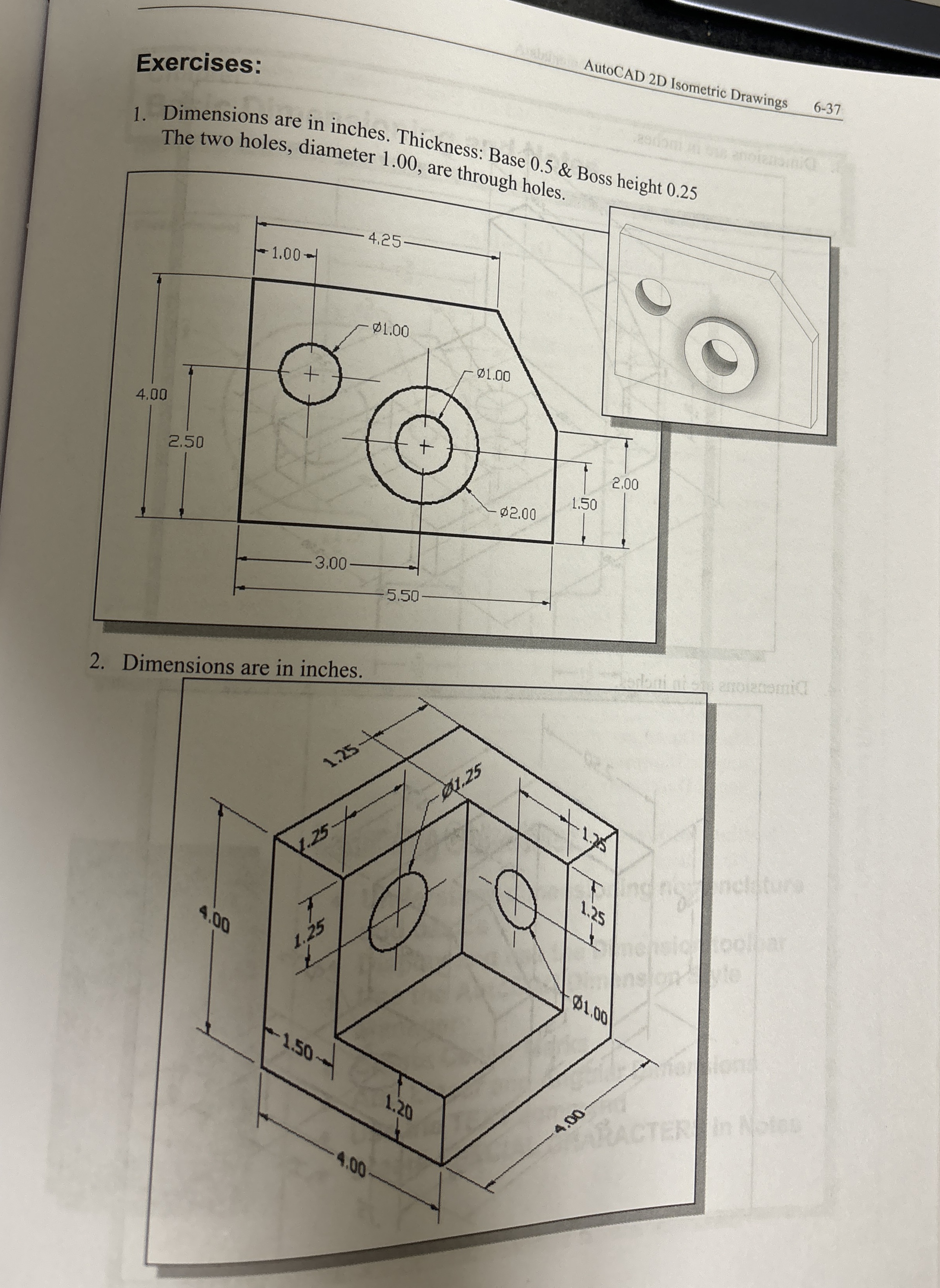 AutoCAD 2 D Isometric Drawings Exercises: 6 - 3 7