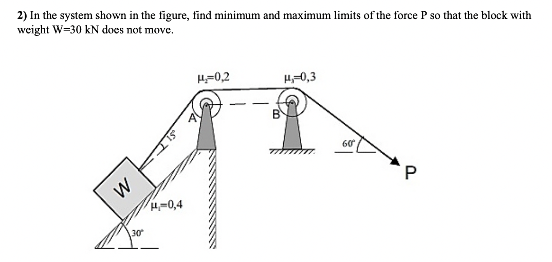 2 ) In the system shown in the figure, find