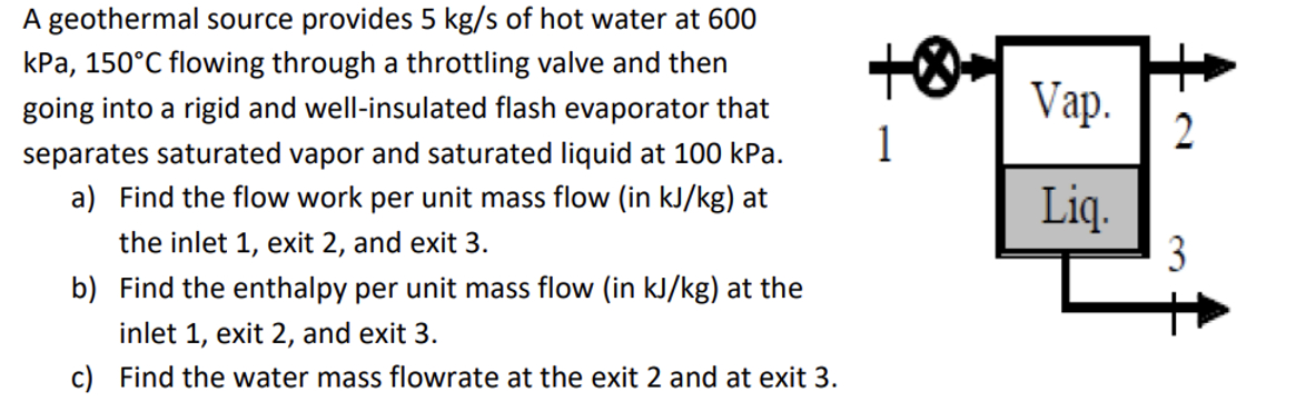 A geothermal source provides \ ( 5 \ mathrm { ~kg