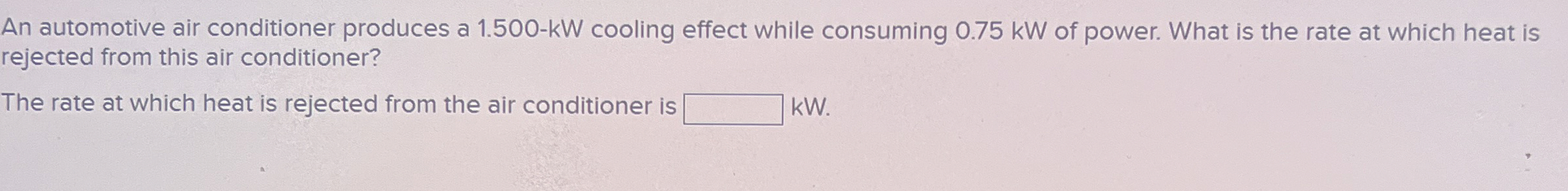 An automotive air conditioner produces a 1 . 5 0