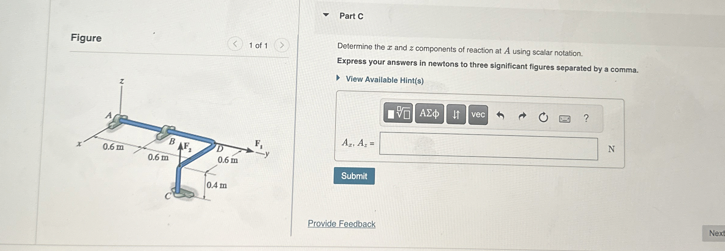 The rod shown in ( Figure 1 ) is supported by
