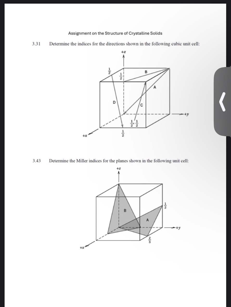 Assignment on the Structure of Crystalline Solids