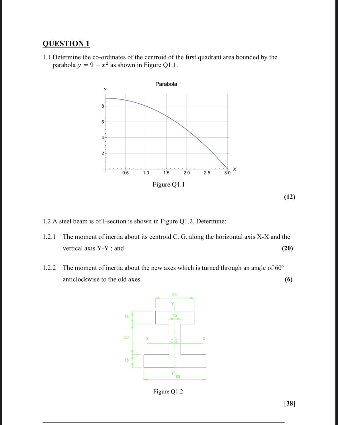 QUESTION 1 1 . 1 Determine the co - ordinates of