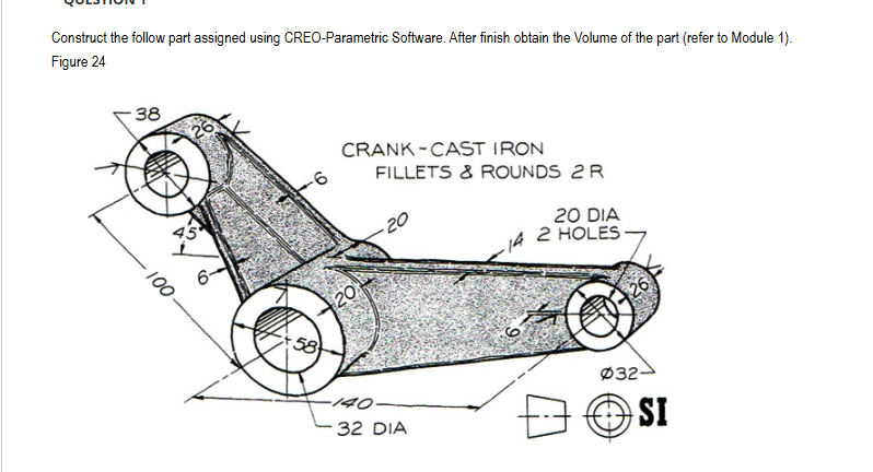 Draw the crank cast iron fillets on PTC CREO