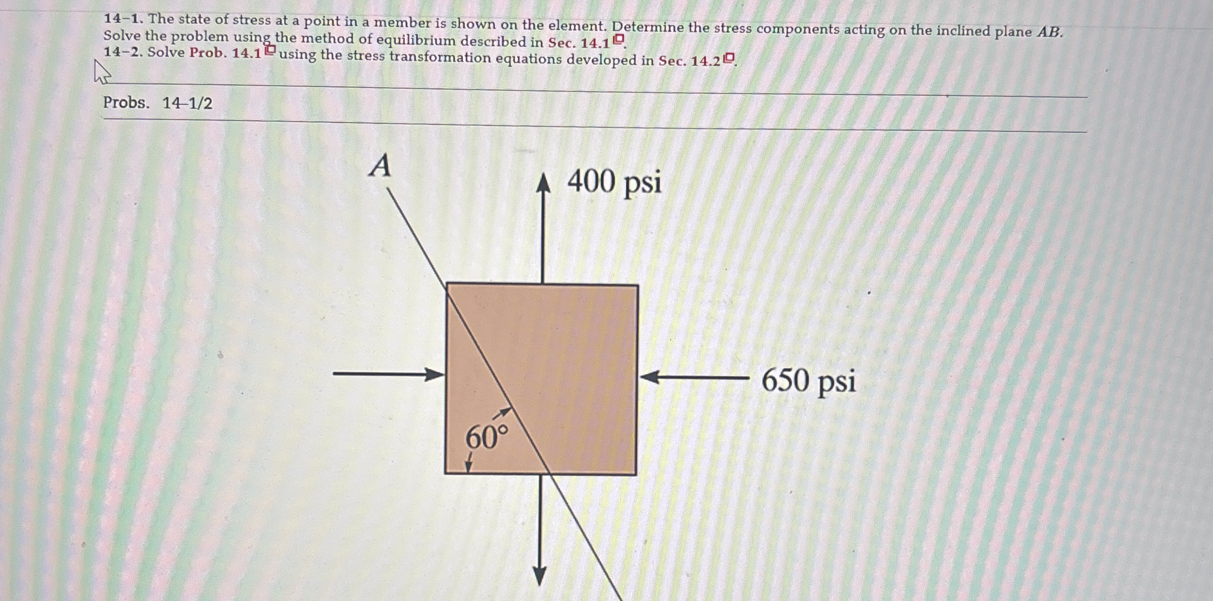 1 4 - 1 . The state of stress at a point in a
