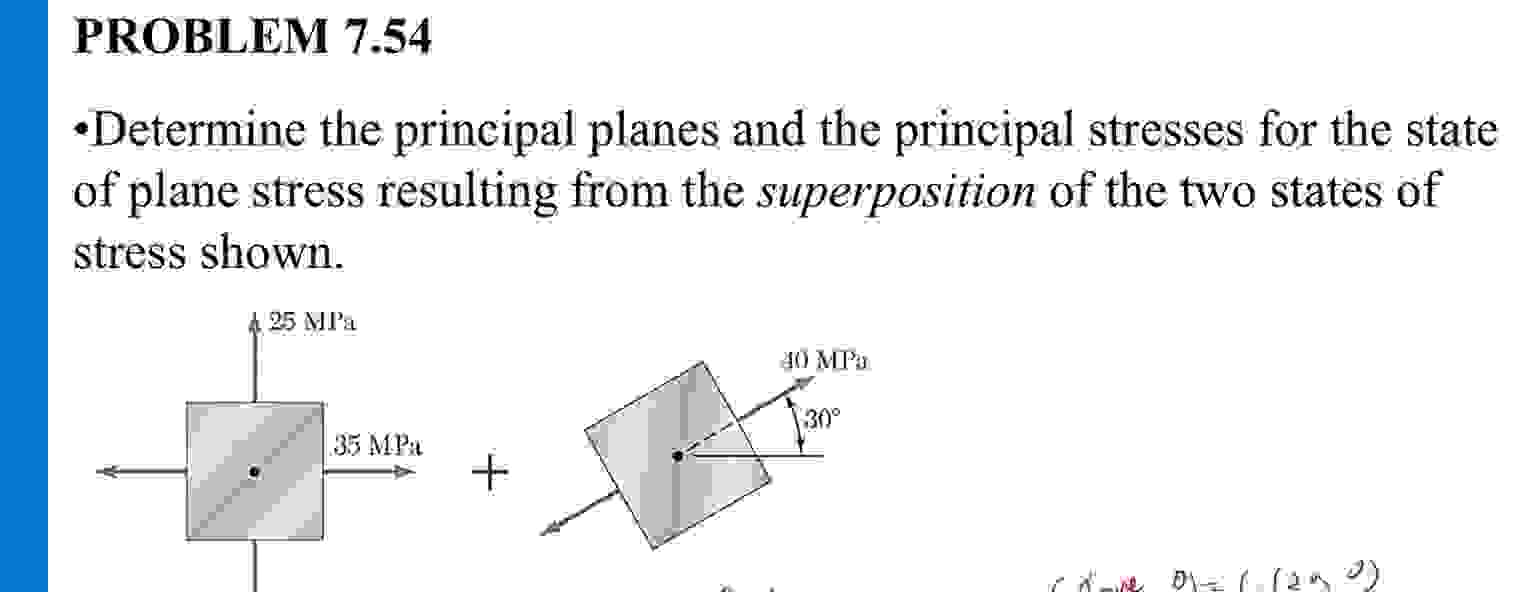 PROBLEM 7 . 5 4 - Determine the principal planes