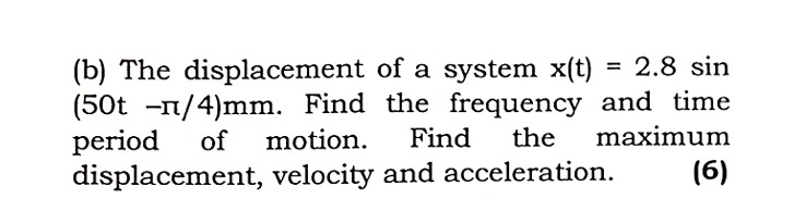 ( b ) The displacement of a system x ( t ) = 2 .