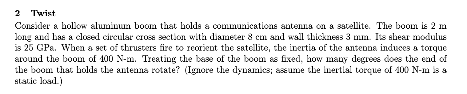 For problems,use the thin - walled assumption.