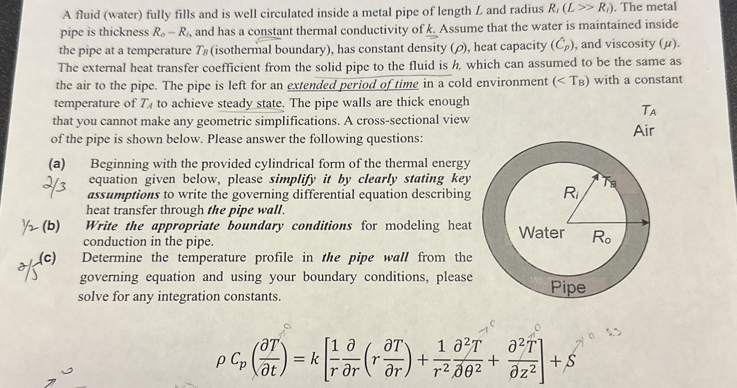 A fluid ( water ) fully fills and is well