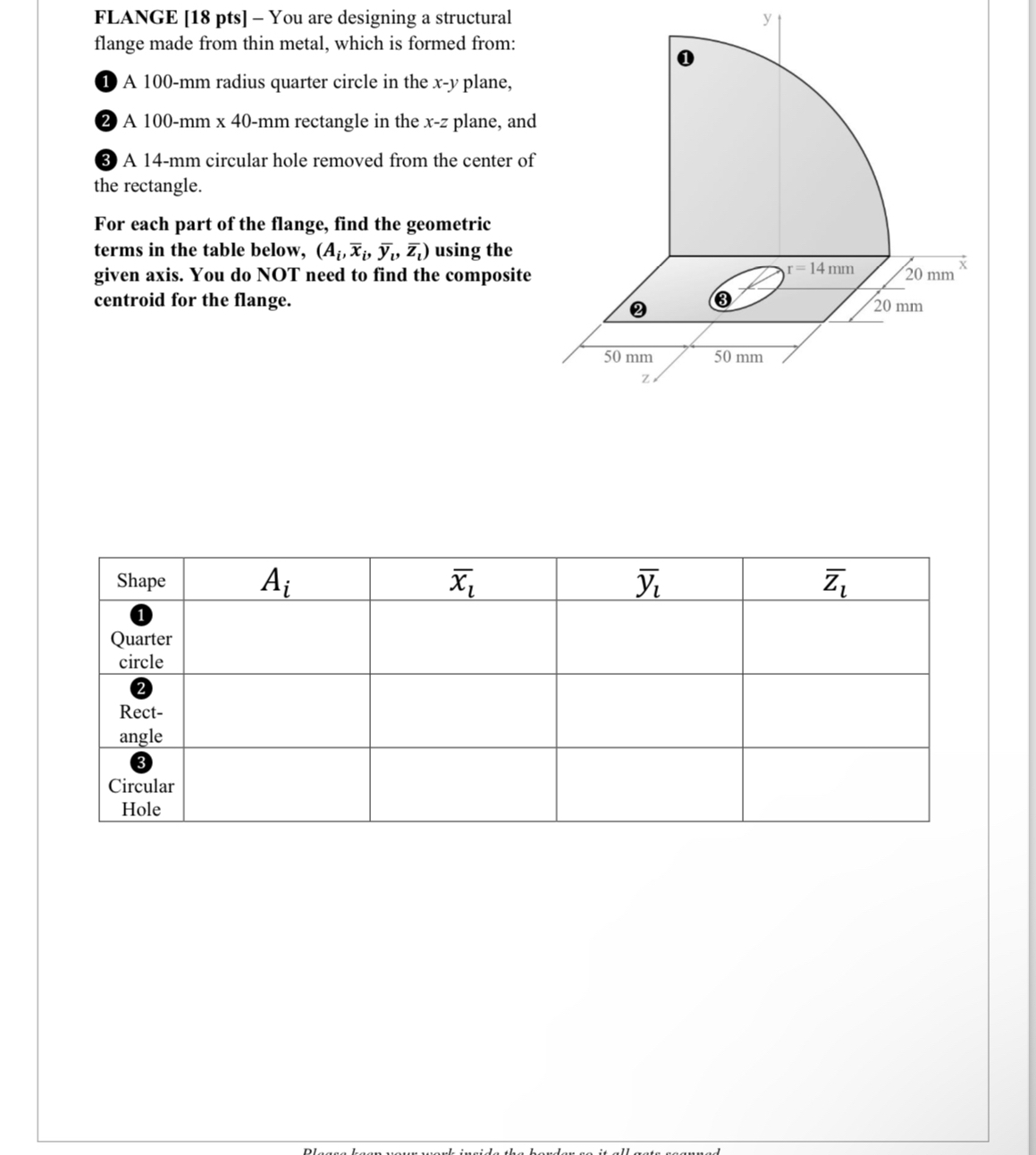 You are designing a structural flange made from