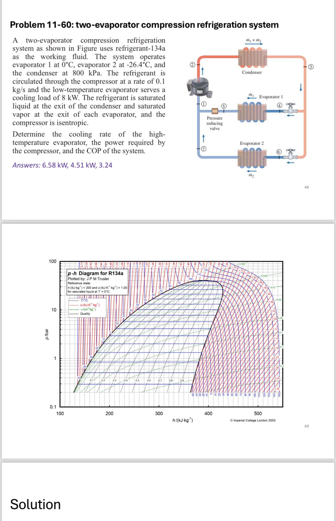 Problem 1 1 - 6 0 : two - evaporator compression