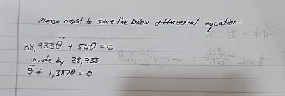 Please assist to solve the below differential