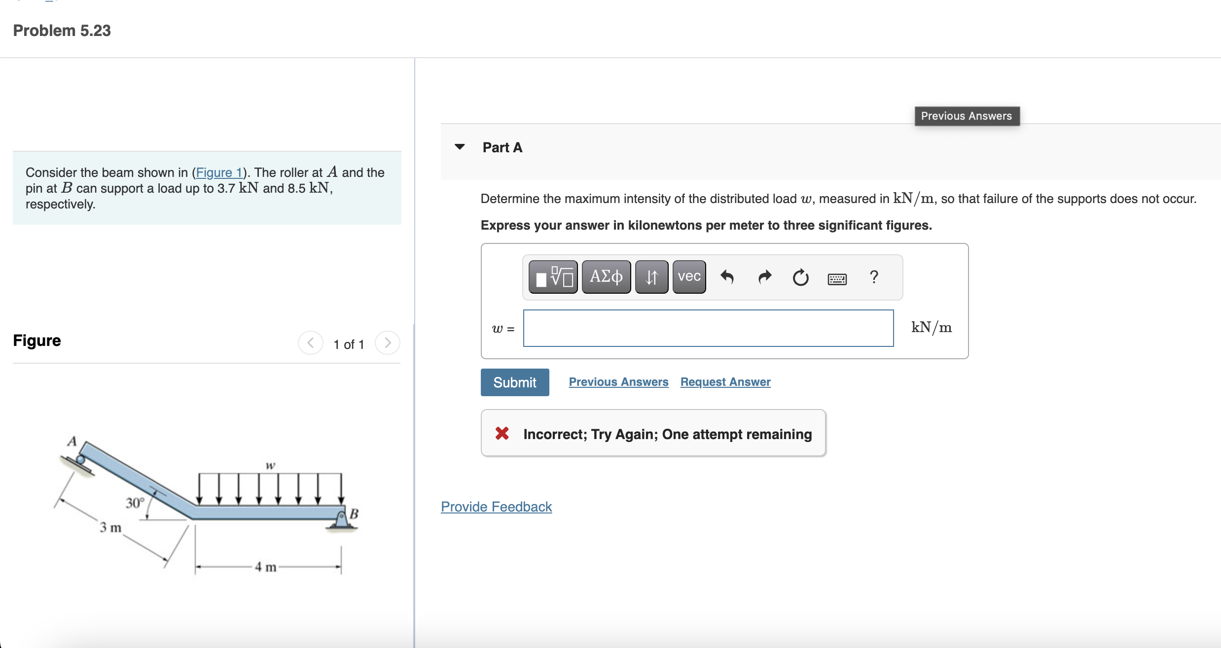 Consider the beam shown in ( Figure 1 ) . The