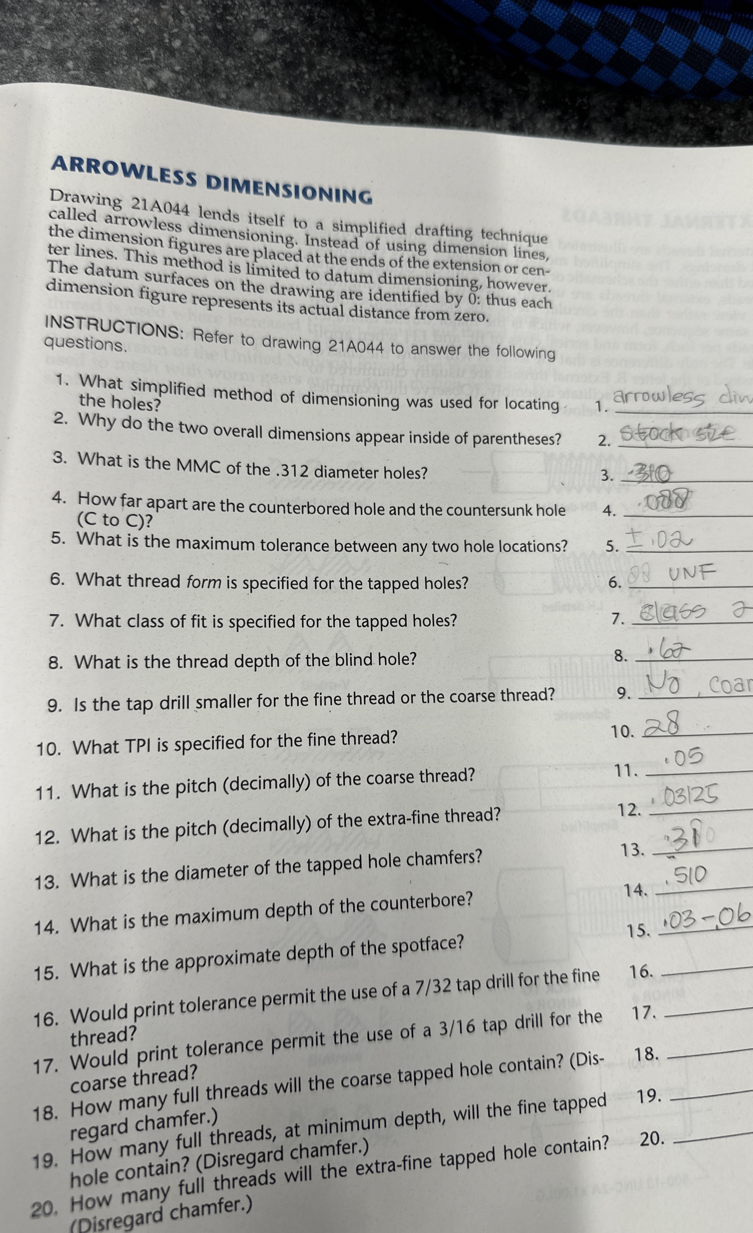 ARROWLESS DIMENSIONING Drawing 2 1 A 0 4 4 lends