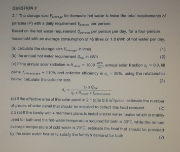 QUESTION 2 2 . 1 . The storage stize V e r e r g