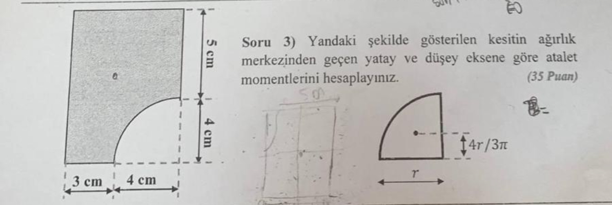 Soru 3 ) Yandaki ekilde g sterilen kesitin a rl k