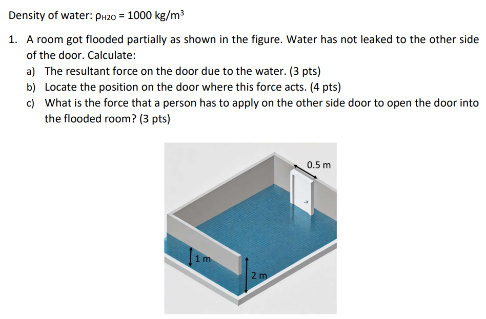 Density of water: \ ( \ rho _ { \ mathrm { H } 2