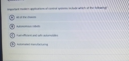 important modern applications of control systems