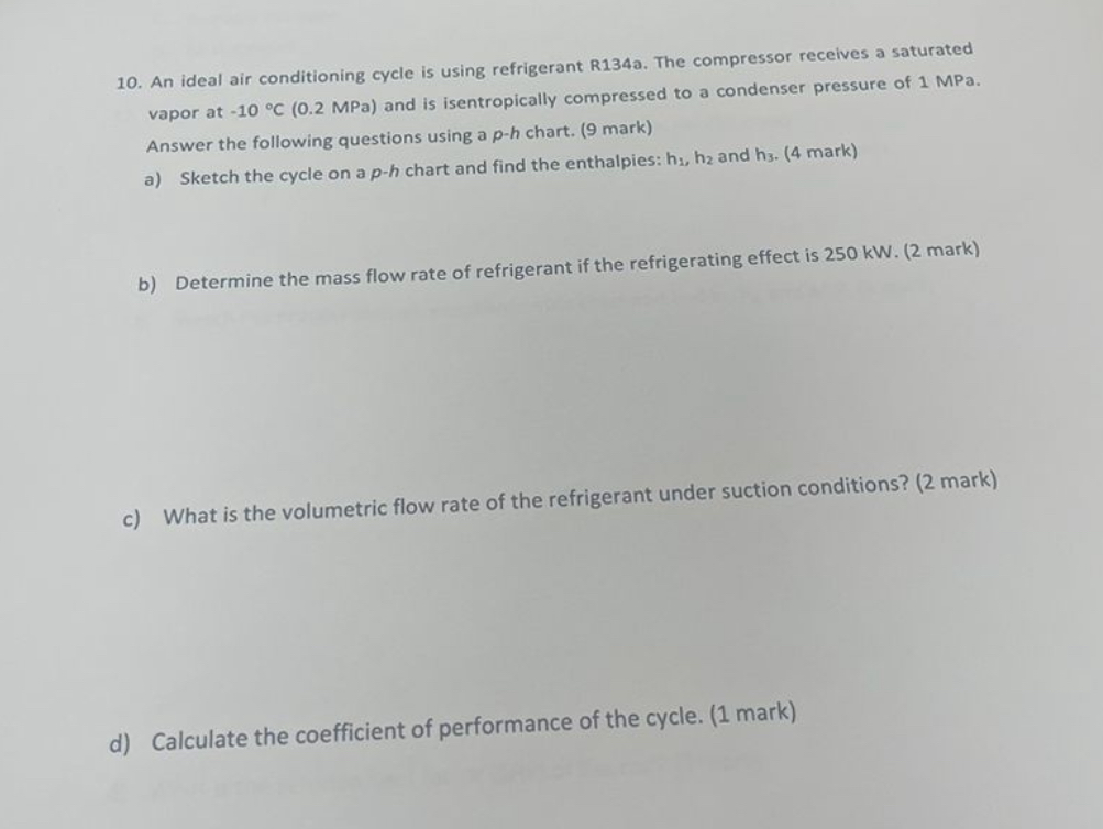 An ideal air conditioning cycle is using