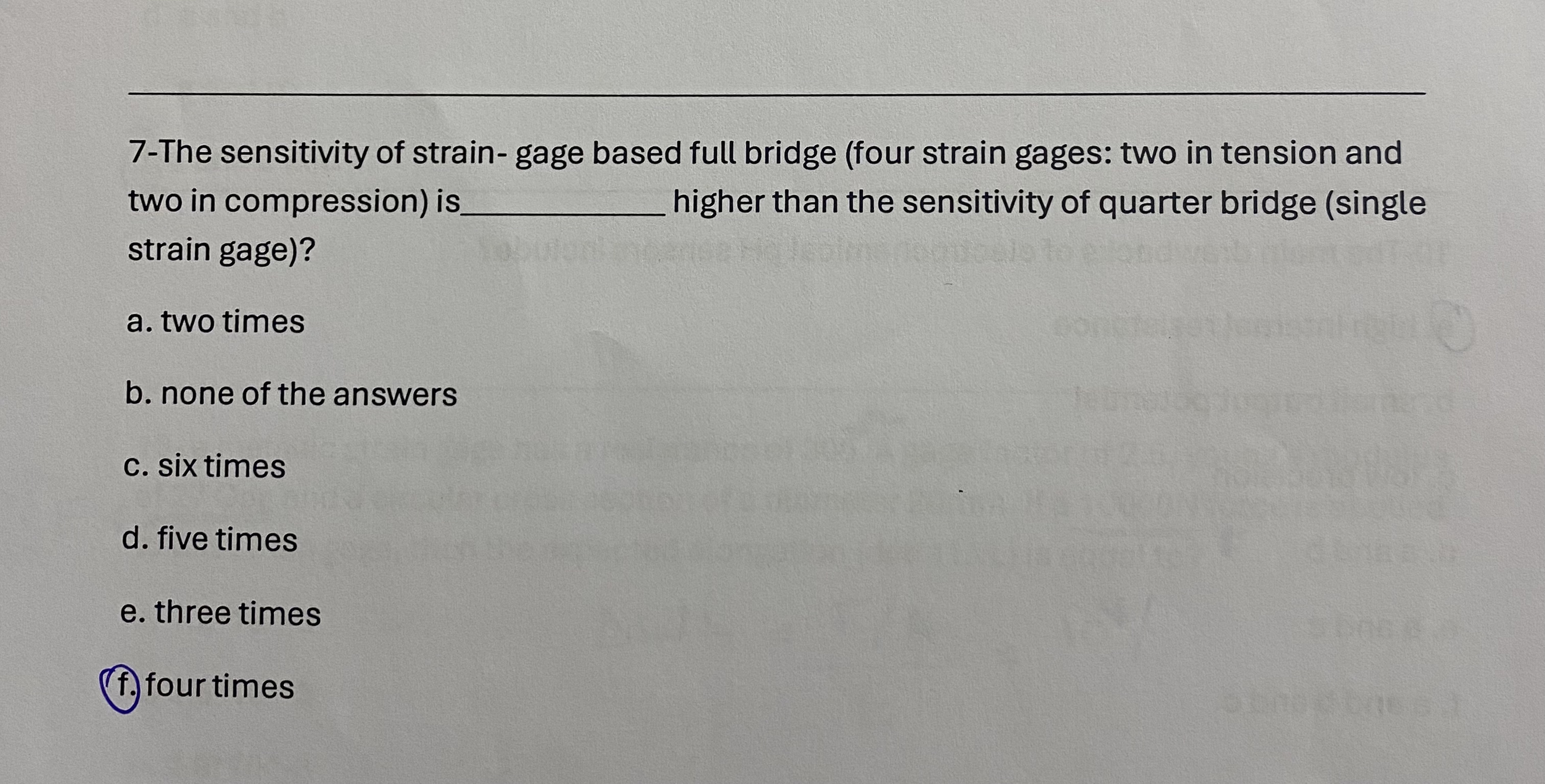 7 - The sensitivity of strain - gage based full