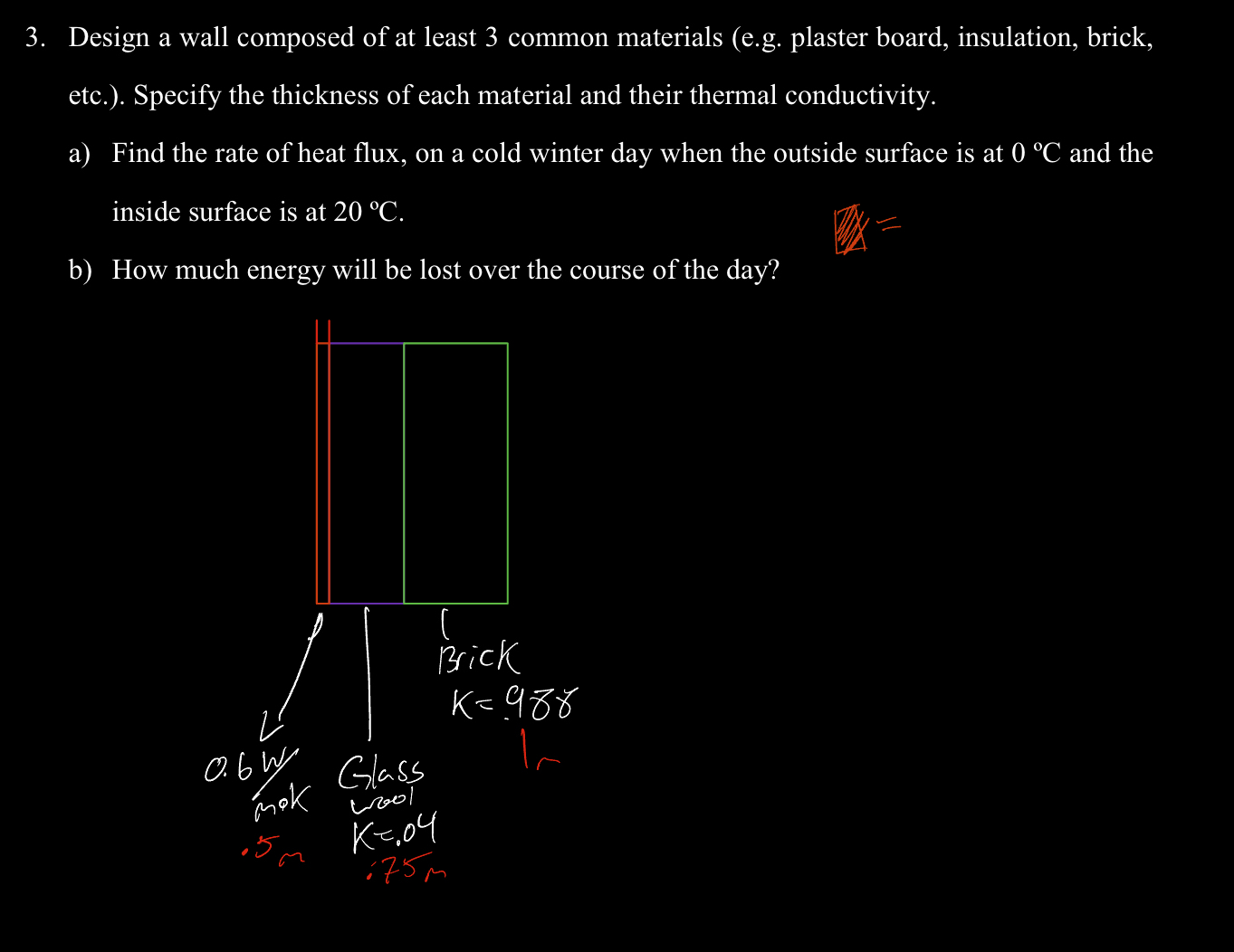 Design a wall composed of at least 3 common