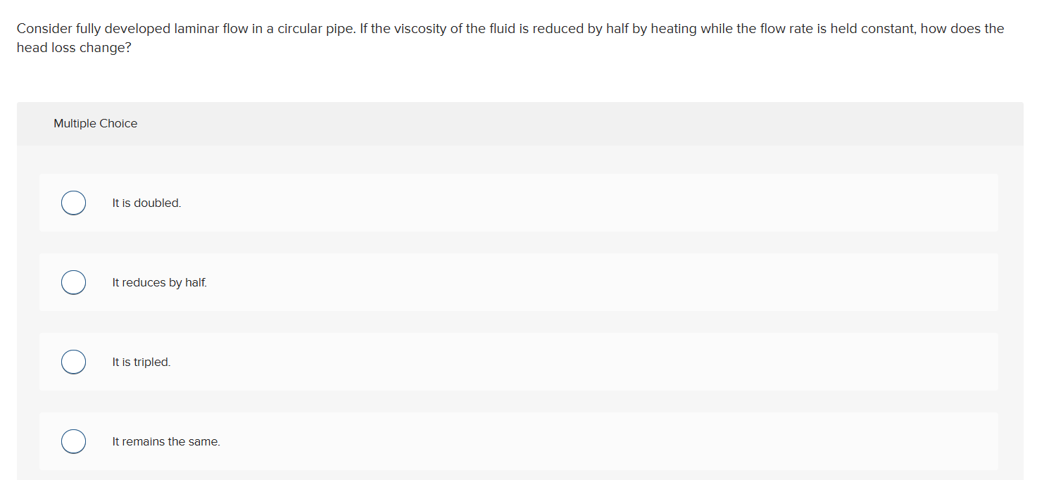 Consider fully developed laminar flow in a