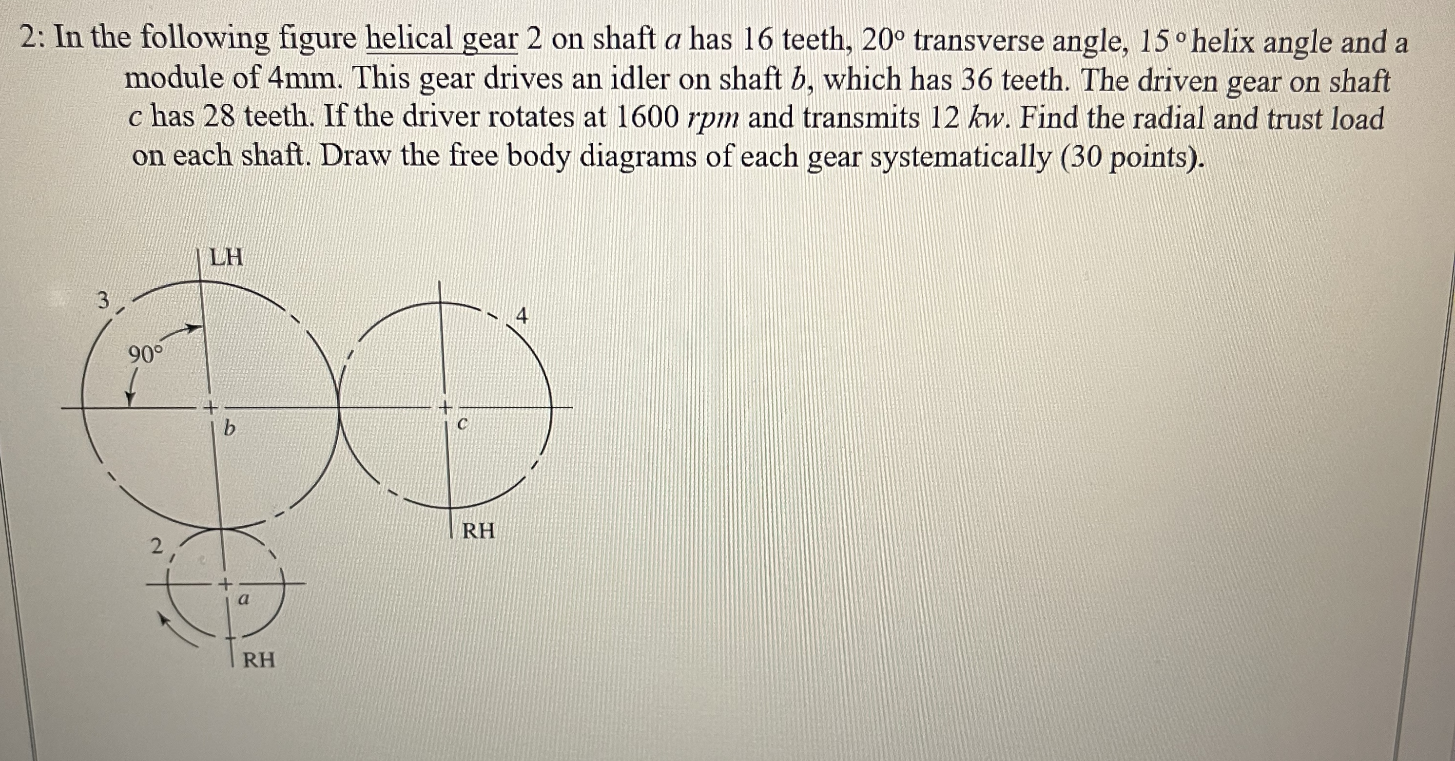 2 : In the following figure helical gear 2 on