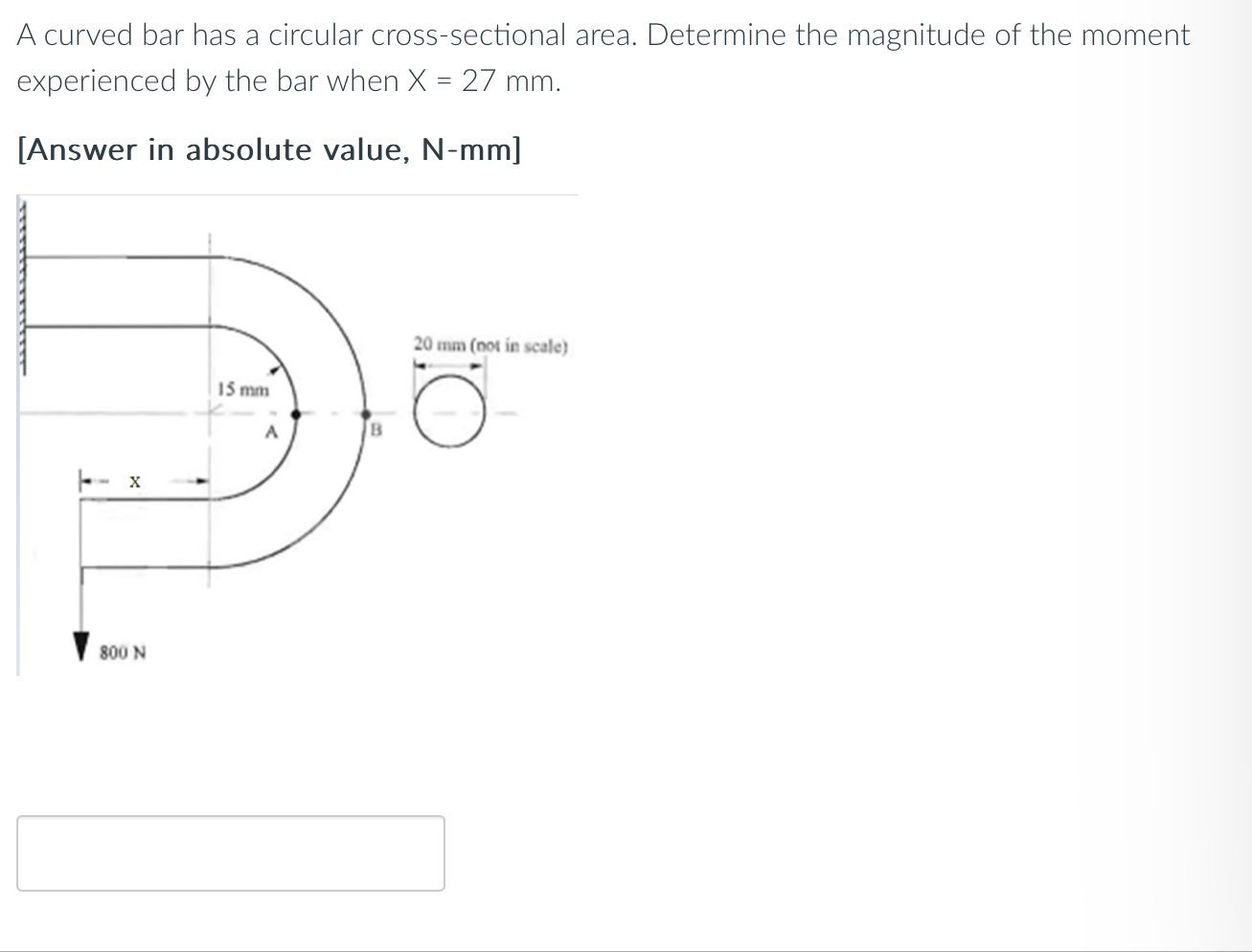 A curved bar has a circular cross - sectional