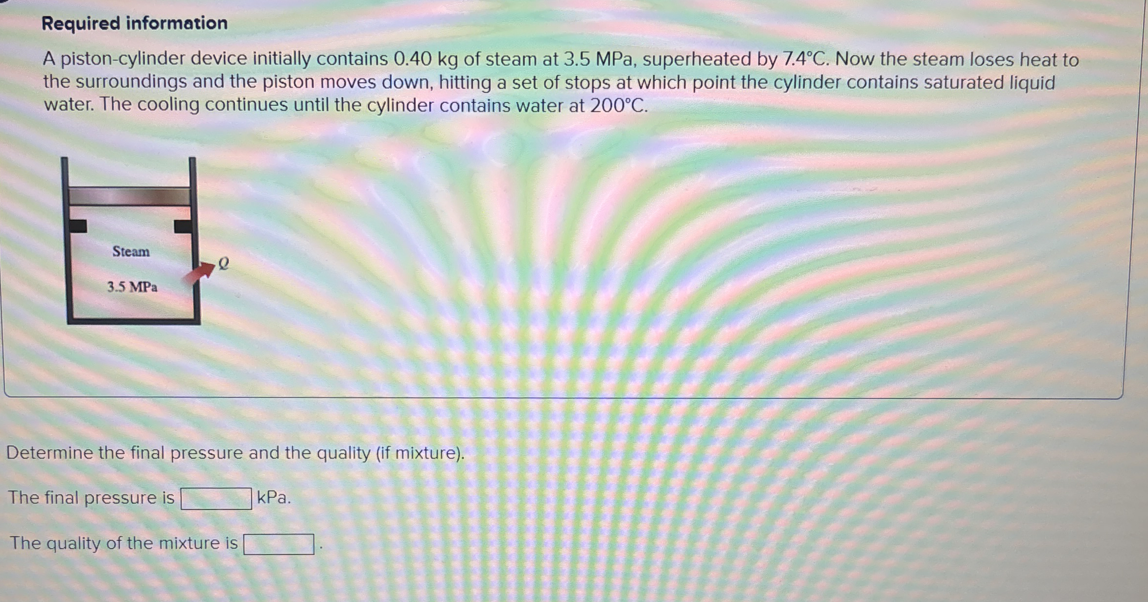 Required information A piston - cylinder device
