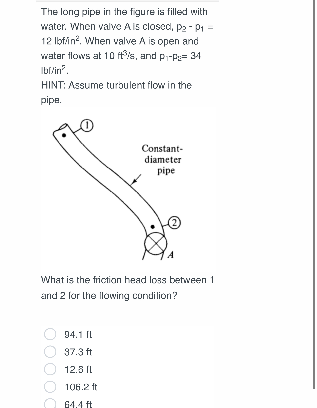 The long pipe in the figure is filled with water.