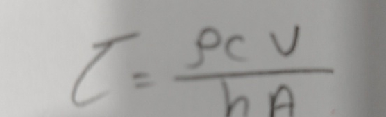 = c V h A Explane who the time constant of system
