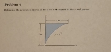 Problem 4 Determine the product of inertia of the