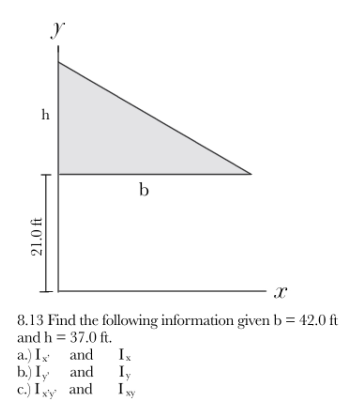 8 . 1 3 Find the following information given b =