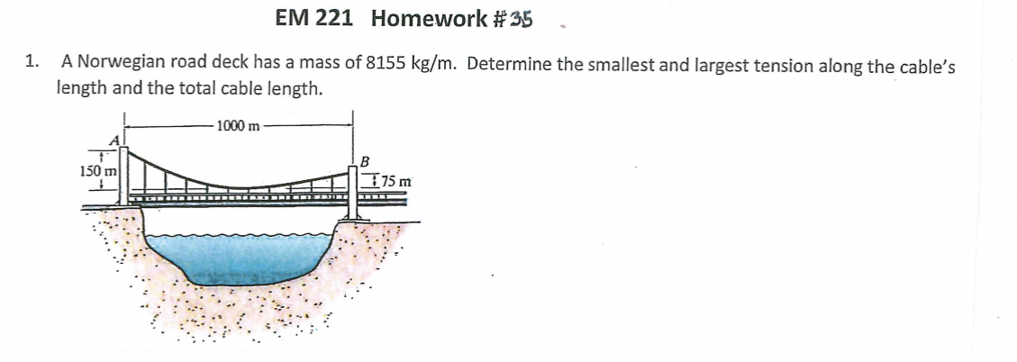 EM 2 2 1 Statics A Norwegian road deck has a mass