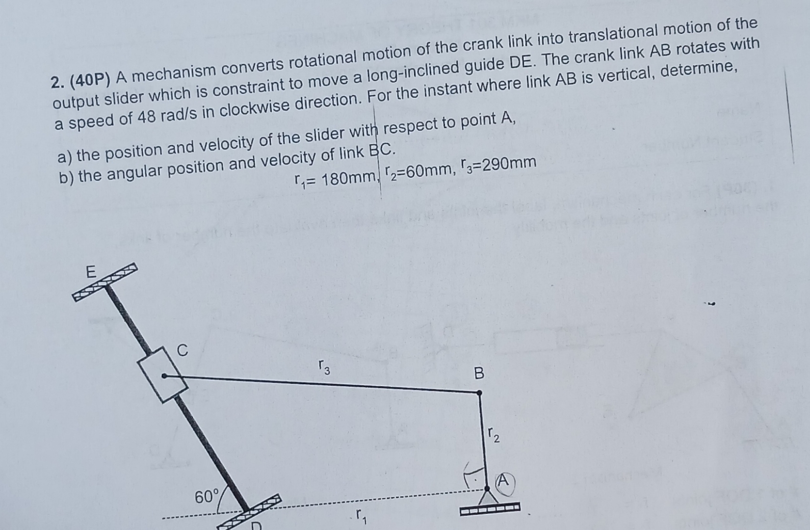 ( 4 0 P ) A mechanism converts rotational motion