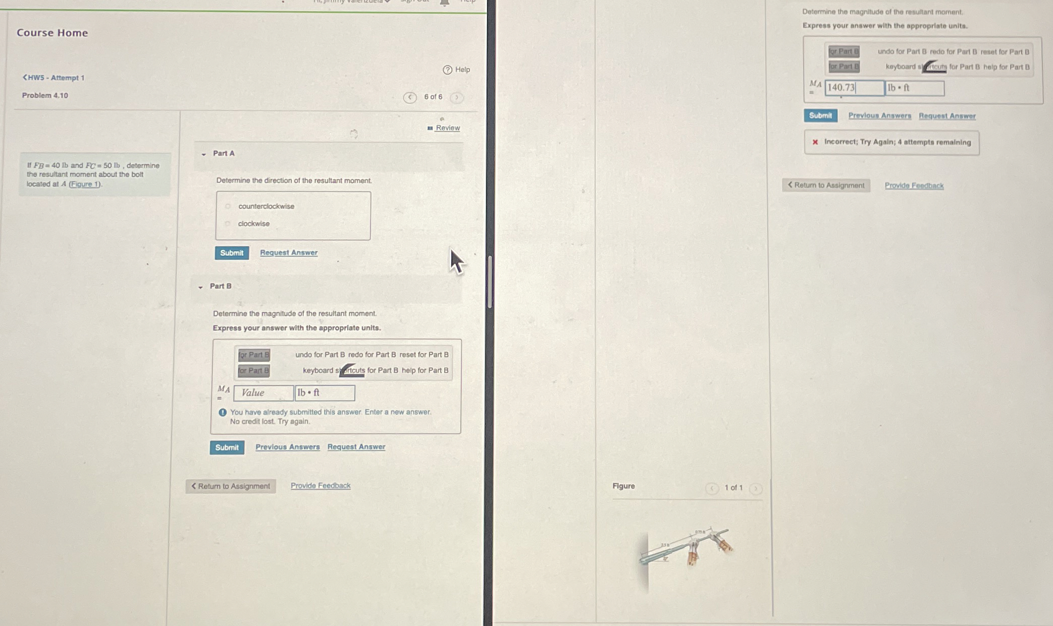 Dotermine the magnitude of the resultant moment.