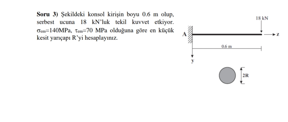 Soru 3 ) ekildeki konsol kiri in boyu 0 . 6 m