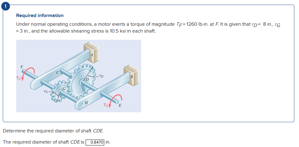 Required information Under normal operating