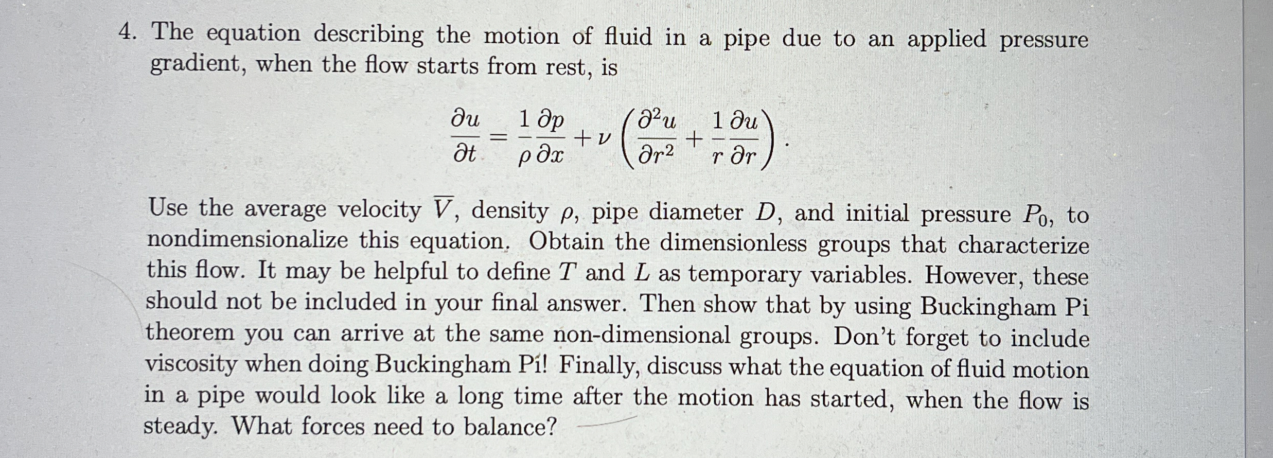 The equation describing the motion of fluid in a