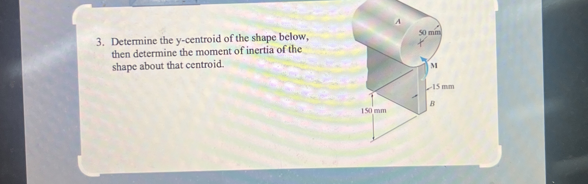 Determine the y - centroid of the shape below,