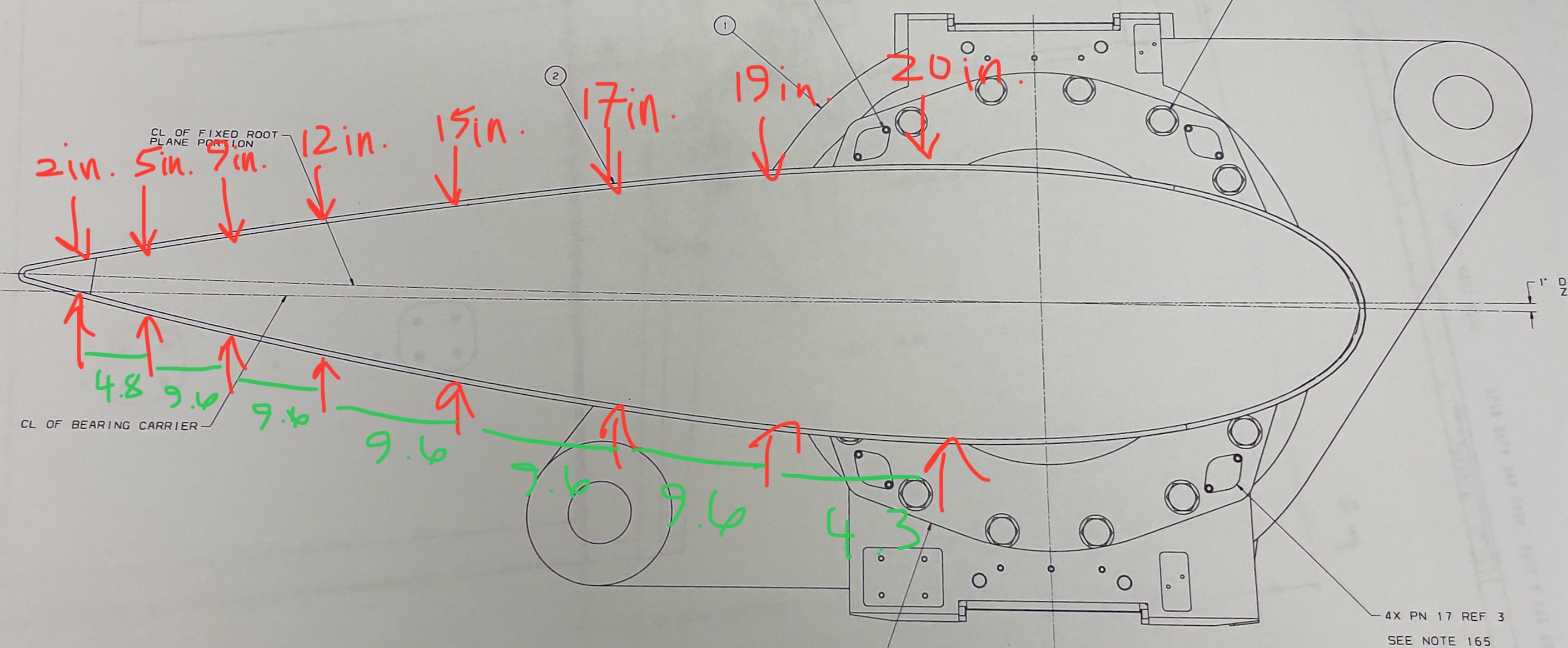 Find the weight at the different lengths on the